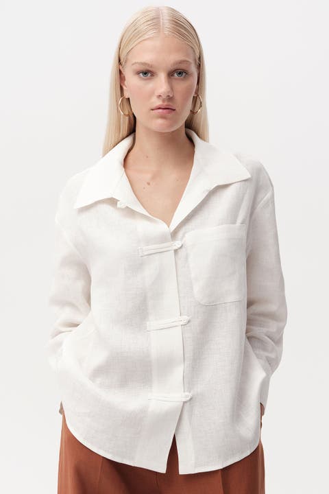 Cherine Linen Shirt With Pockets
