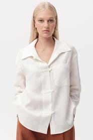 Exquise Cherine Linen Shirt With Pockets