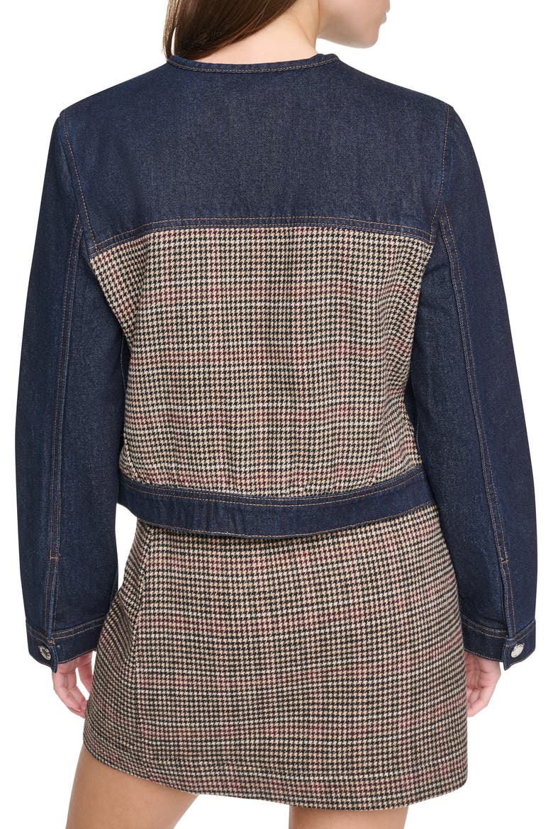 Mixed Media Denim Jacket, Alternate, color, FEARLESS/ HOUNDSTOOTH