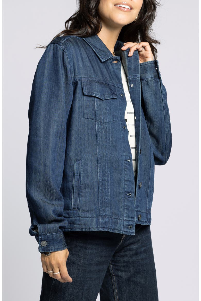 Jackie Denim Trucker Jacket, Alternate, color, INK WASH