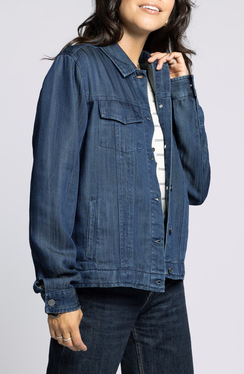 Thread & Supply Jackie Denim Trucker Jacket, Alternate, color, Ink Wash