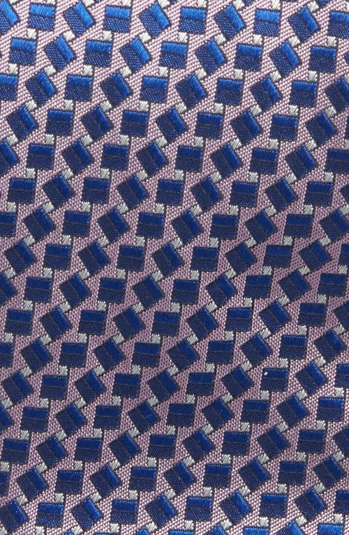 Canali Geometric Silk Jacquard Tie In Pink