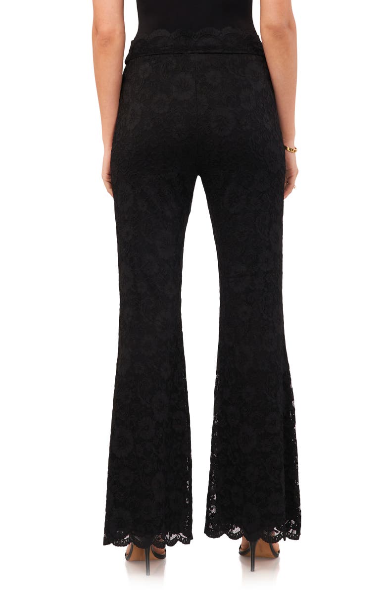 Vince Camuto Scallop Hem Lace Pull-On Flare Pants, Alternate, color, 