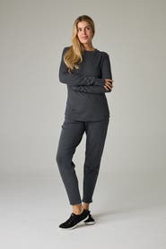 eavolu Garda Eco-Luxe Rib Crew-Neck Long Sleeve Top - Ultra Luxe Flow