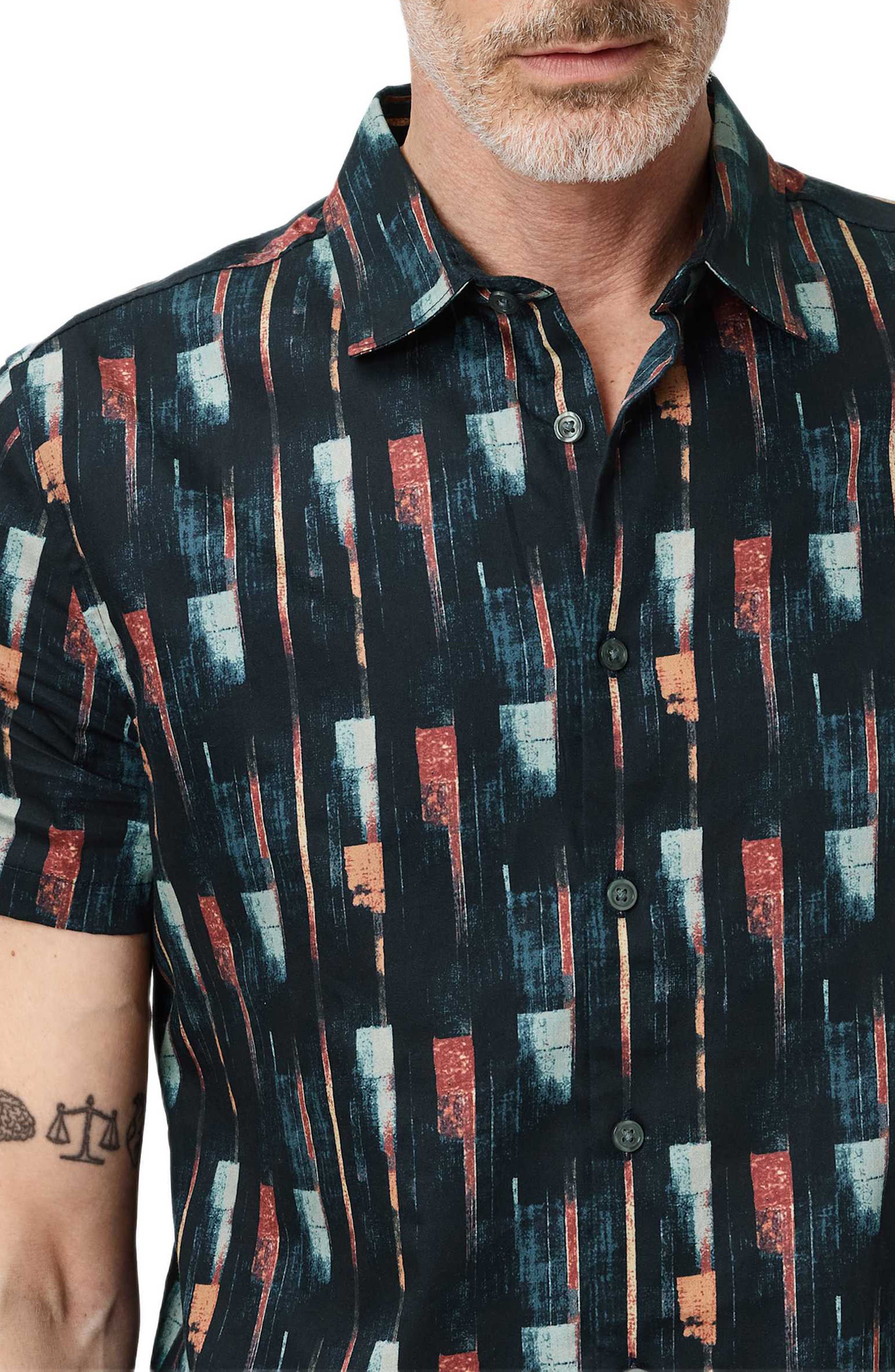 Sean Stripe Cotton Short Sleeve Button-Up Shirt - image 4