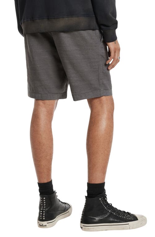 John Varvatos Benson Linen Blend Drawstring Shorts In Seal Grey