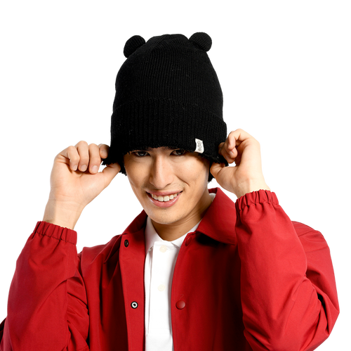Nirvanna Designs Bear Cub Ears Hat In Black