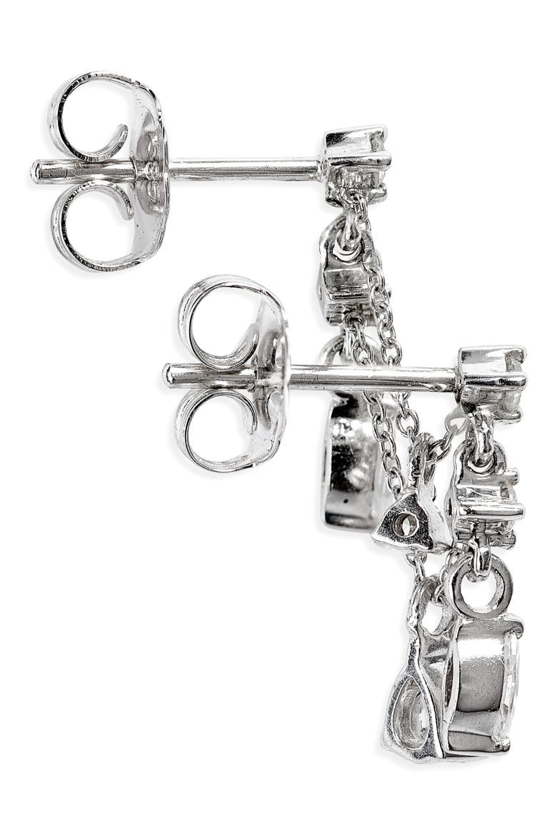 Multi Diamond Chain Orbital Earring, Alternate, color, WHITE GOLD/ DIAMOND