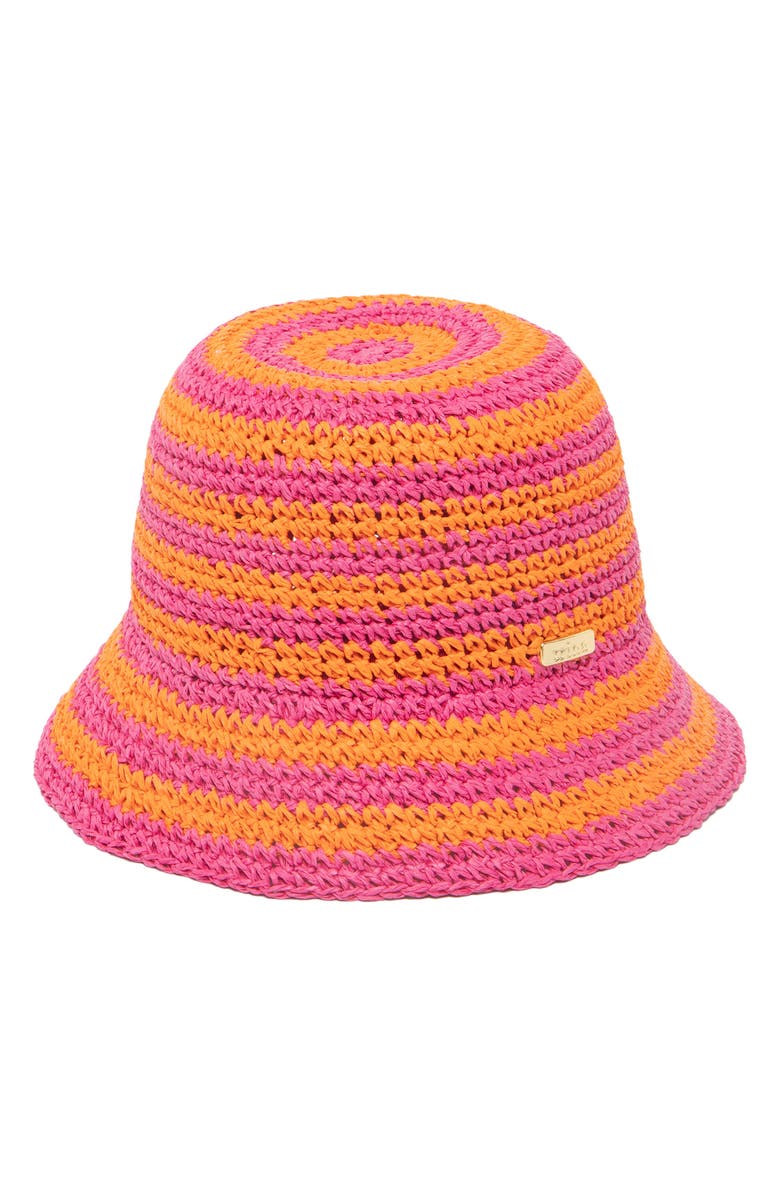 San Diego Hat x Trina Turk Straw Bucket Hat, Main, color,