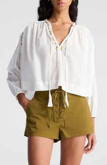 A.L.C. Keri Lace-Up Tassel Tie Sweater