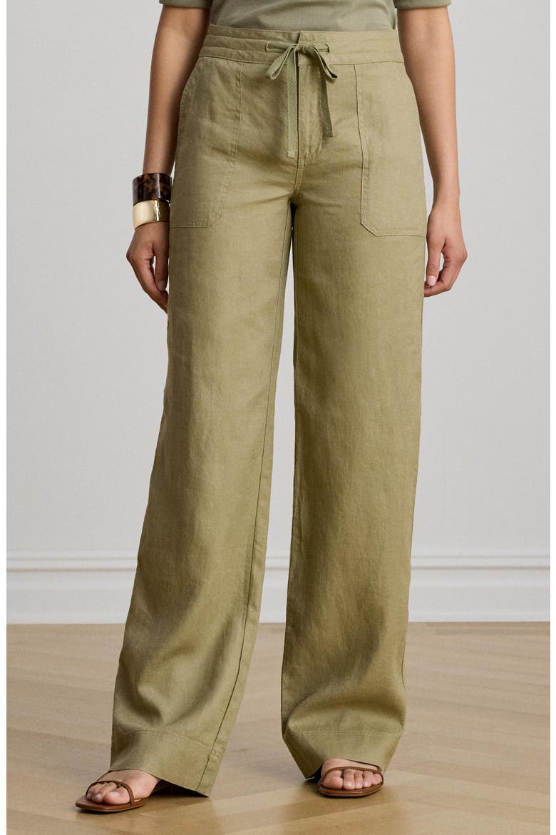 Linen Wide Leg Pants, Alternate, color, LIGHT AGAVE GREEN