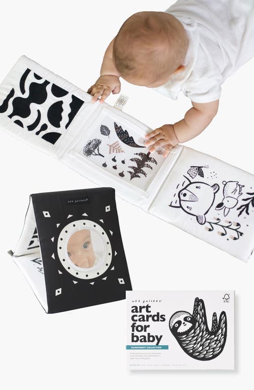 Wee Gallery Tummy Time Gallery With Mirror And Art Cards For Baby Bundle In Green