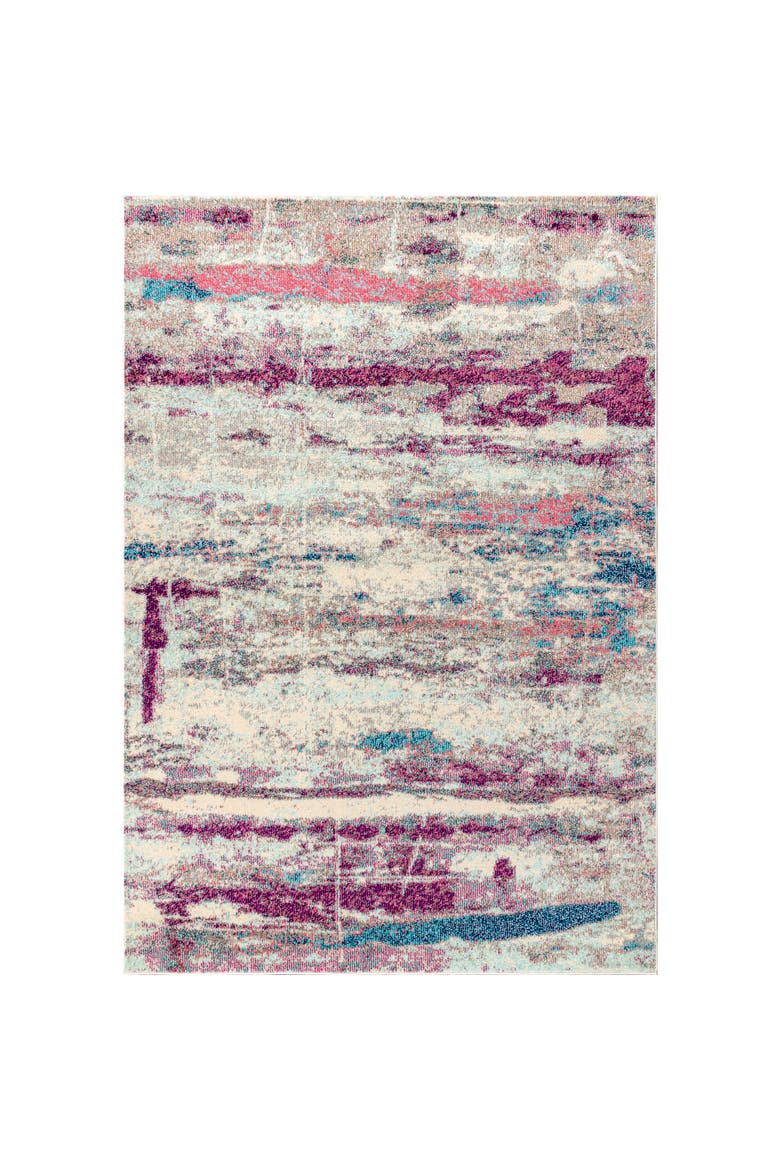 Contemporary POP Modern Abstract Brushstroke Area Rug, Main, color, Cream/Pink
