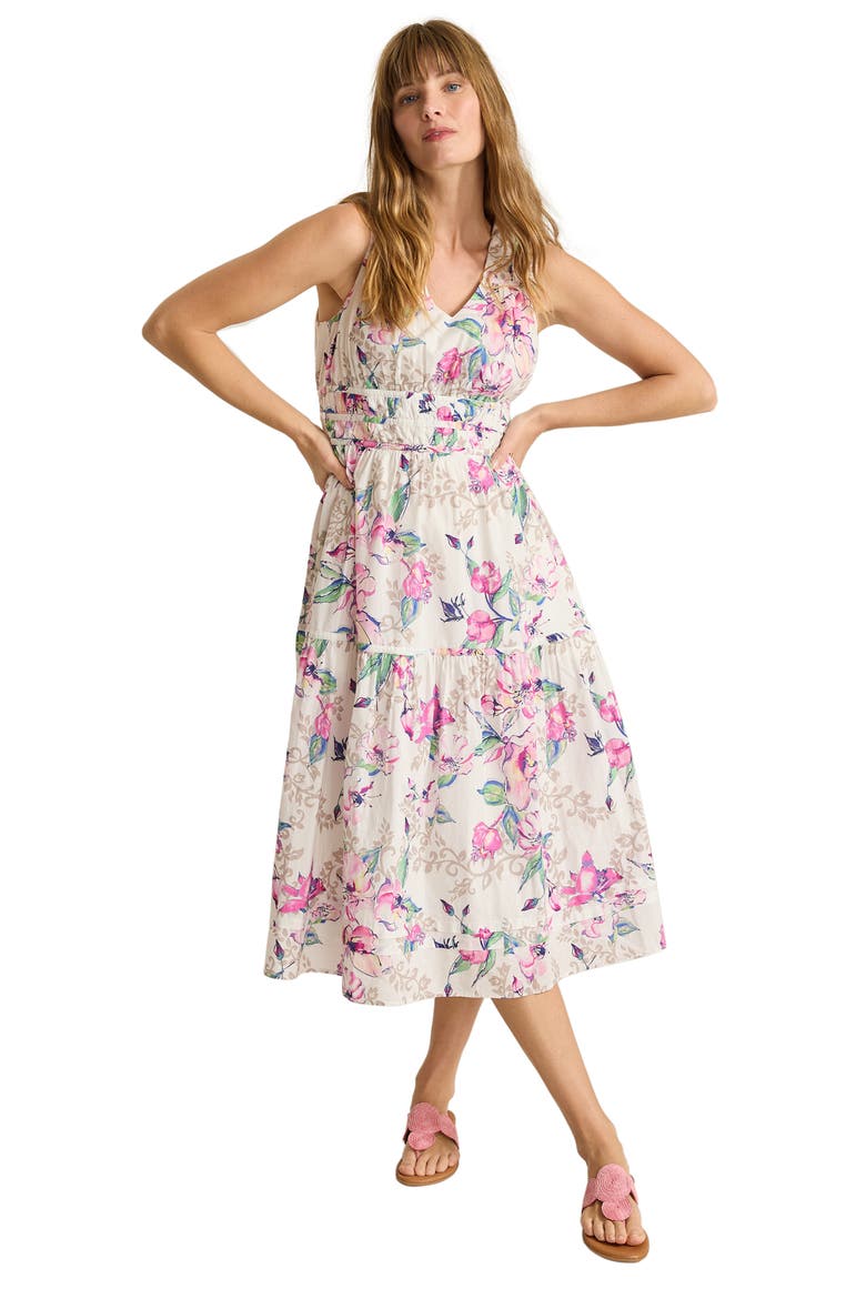 Floral Gardens Sleeveless Midi Dress, Alternate, color, WHITE
