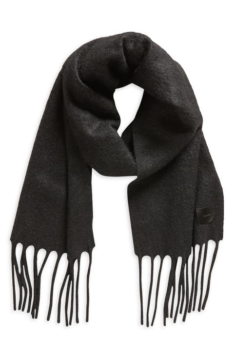 Wool, Baby Alpaca & Silk Blend Fringe Scarf