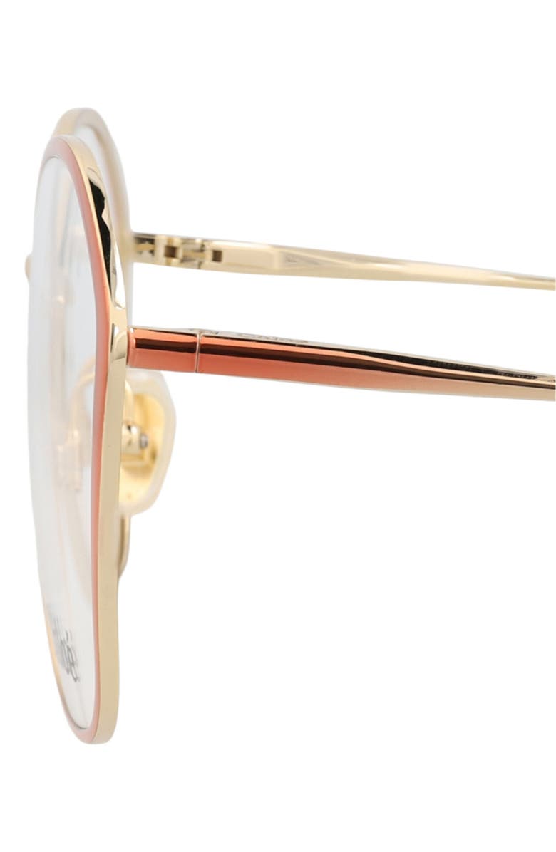 Chloé 53mm Round Optical Glasses, Alternate, color, Nude Nude Transparent