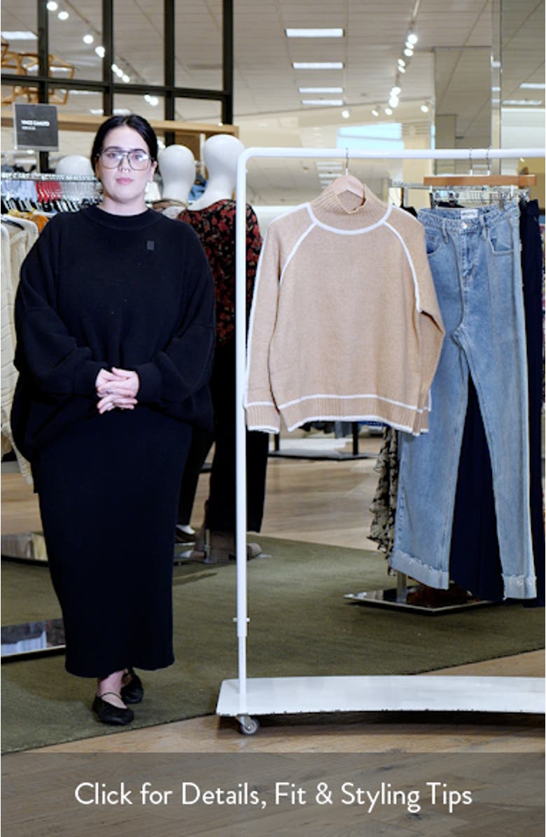 Rylee Contrast Trim Mock Neck Sweater, sales video thumbnail