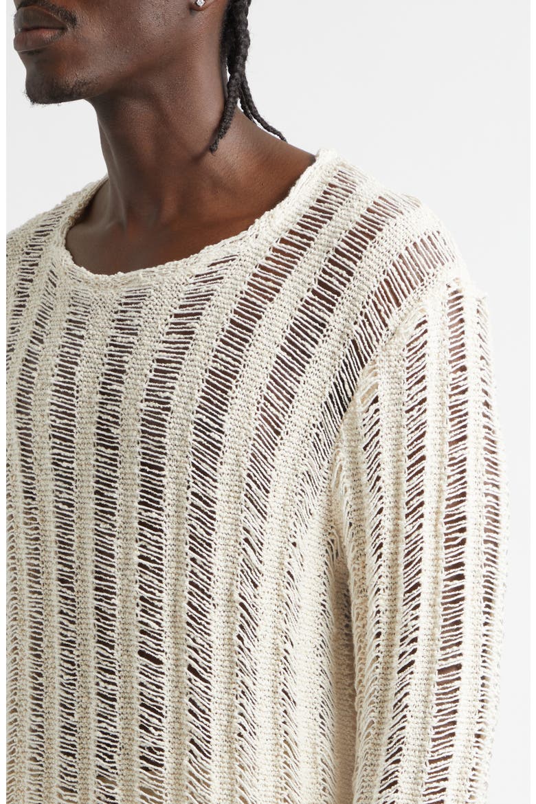 Aestas Cotton Blend Open Stitch Sweater, Alternate, color, BROKEN WHITE COTTON