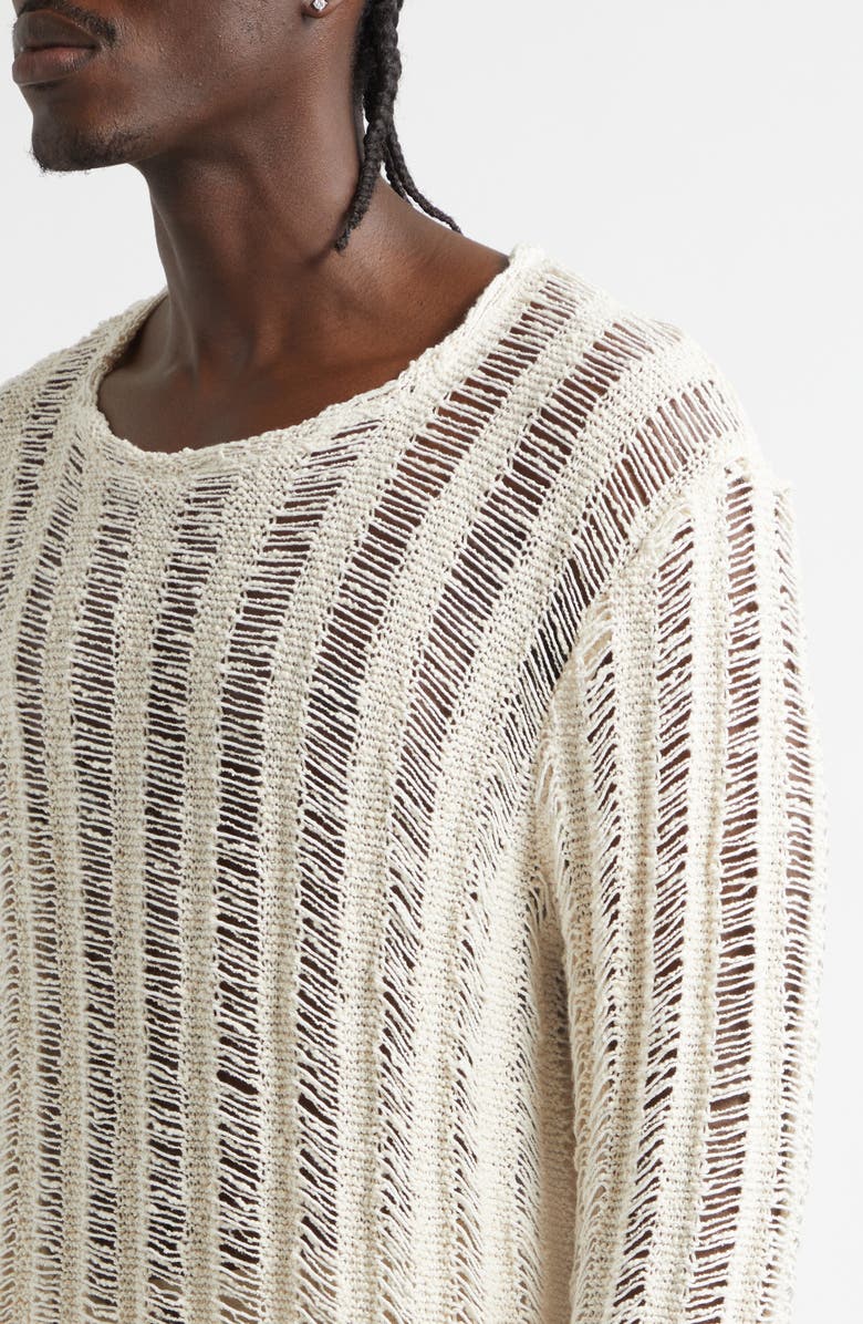 Séfr Aestas Cotton Blend Open Stitch Sweater, Alternate, color, Broken White Cotton
