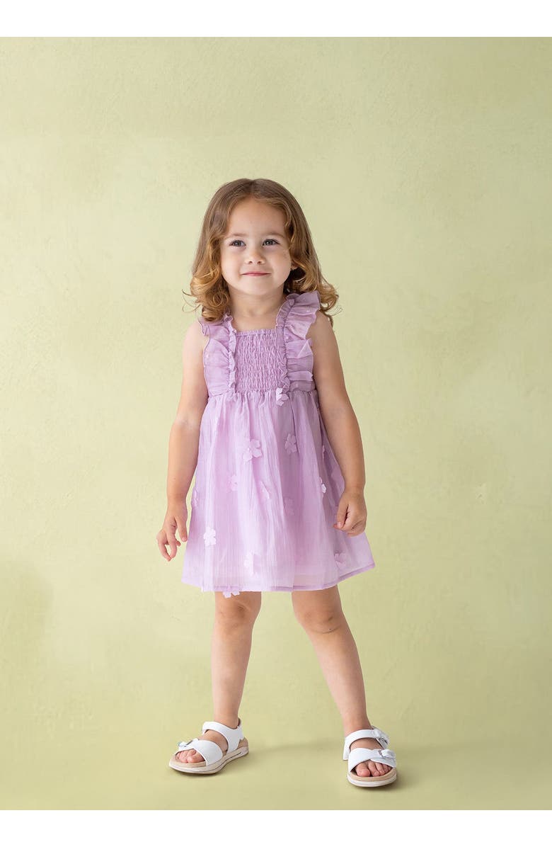 Isobella & Chloe Lavender Luna Petals Baby Toddler Dress, Alternate, color, Purple