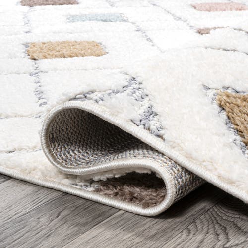 Jonathan Y Astrid Retro Trellis High-low Area Rug In Multi/cream