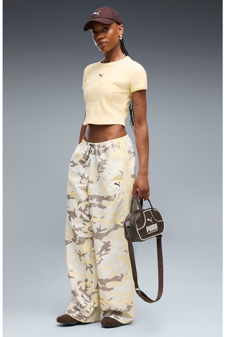 Street Glam Relaxed Camo Pants, Alternate, color, BUTTERCREAM