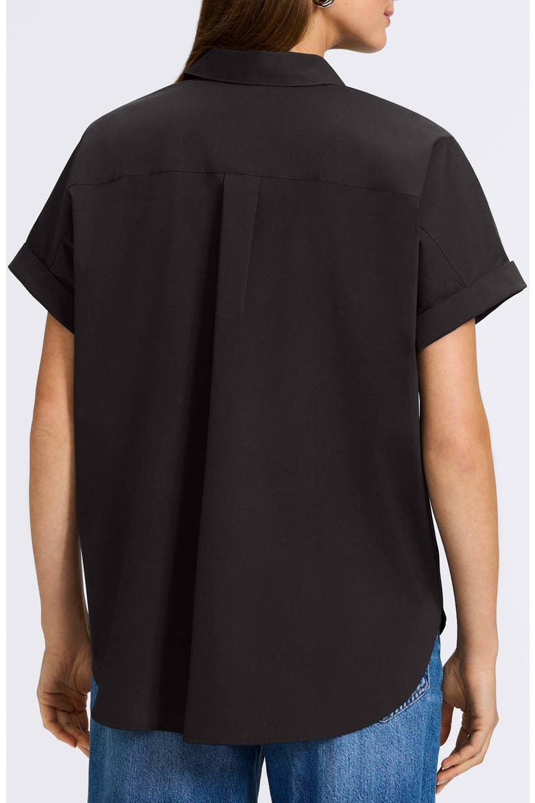 Abigail Short Sleeve Button-Up Shirt, Alternate, color, BLACK