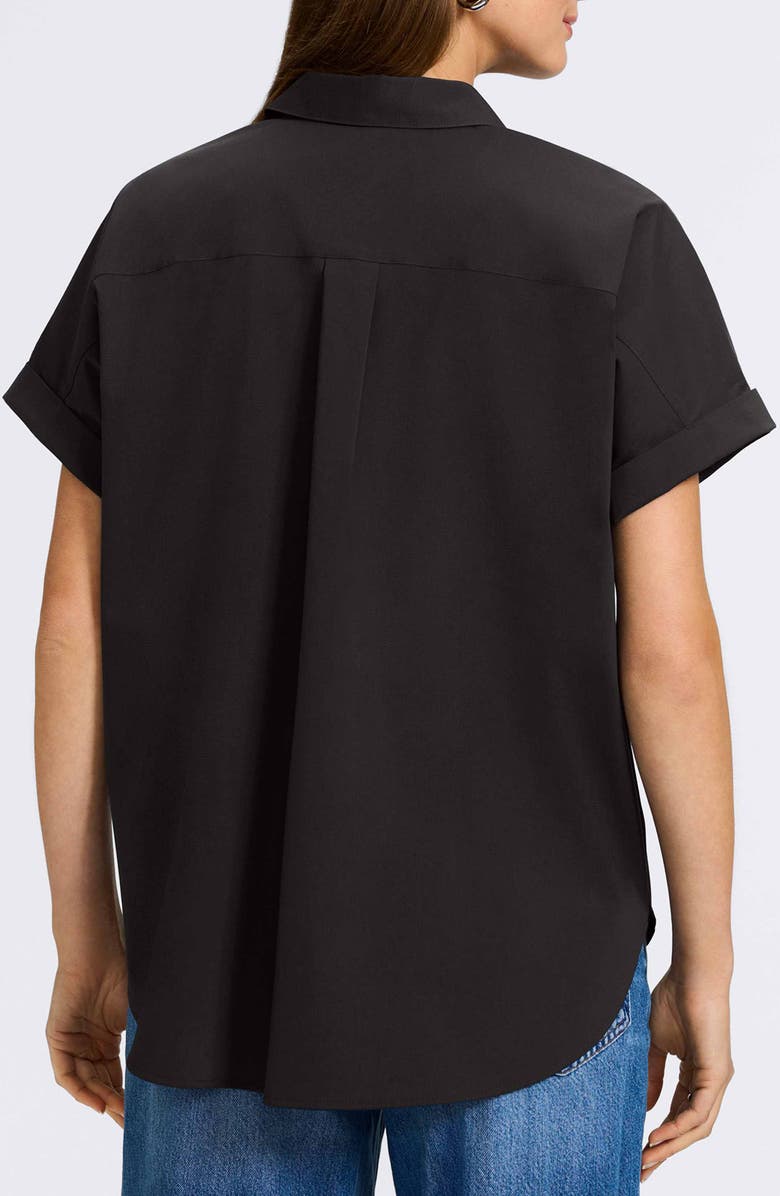 Foxcroft Abigail Short Sleeve Button-Up Shirt, Alternate, color, Black