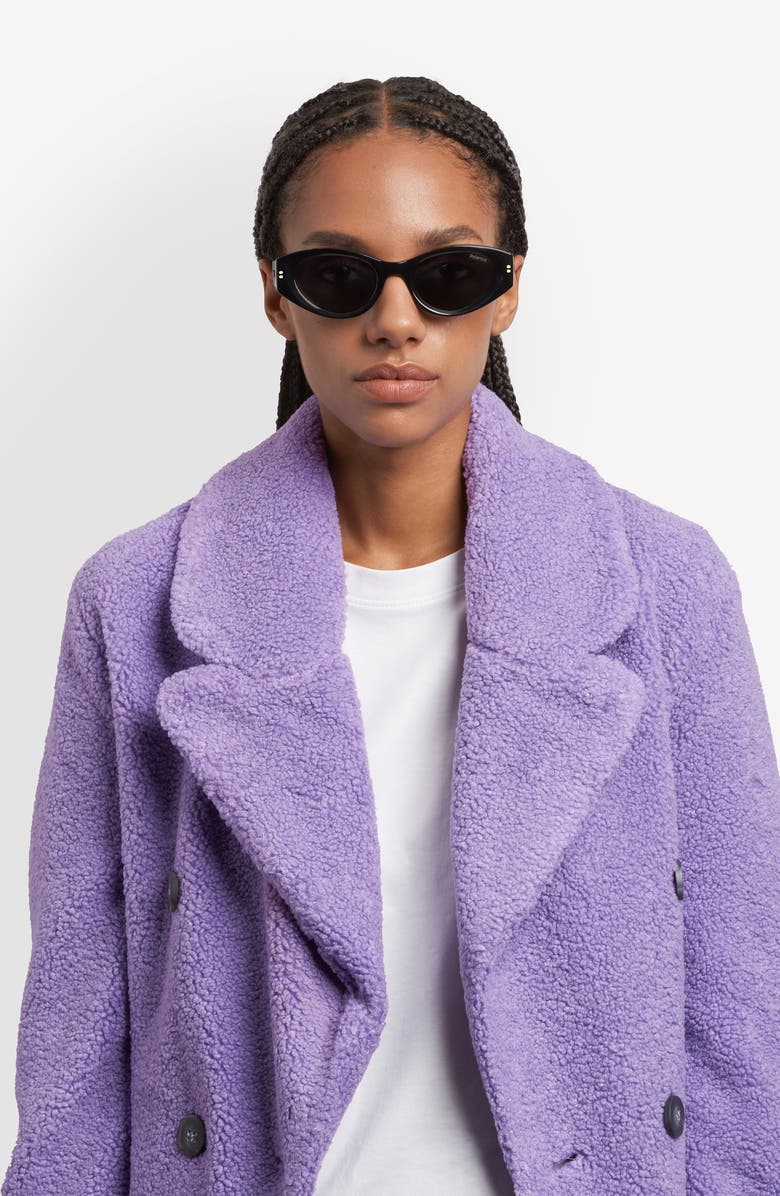 Polaroid 51mm Polarized Cat Eye Sunglasses, Alternate, color, Black/ Grey Pz