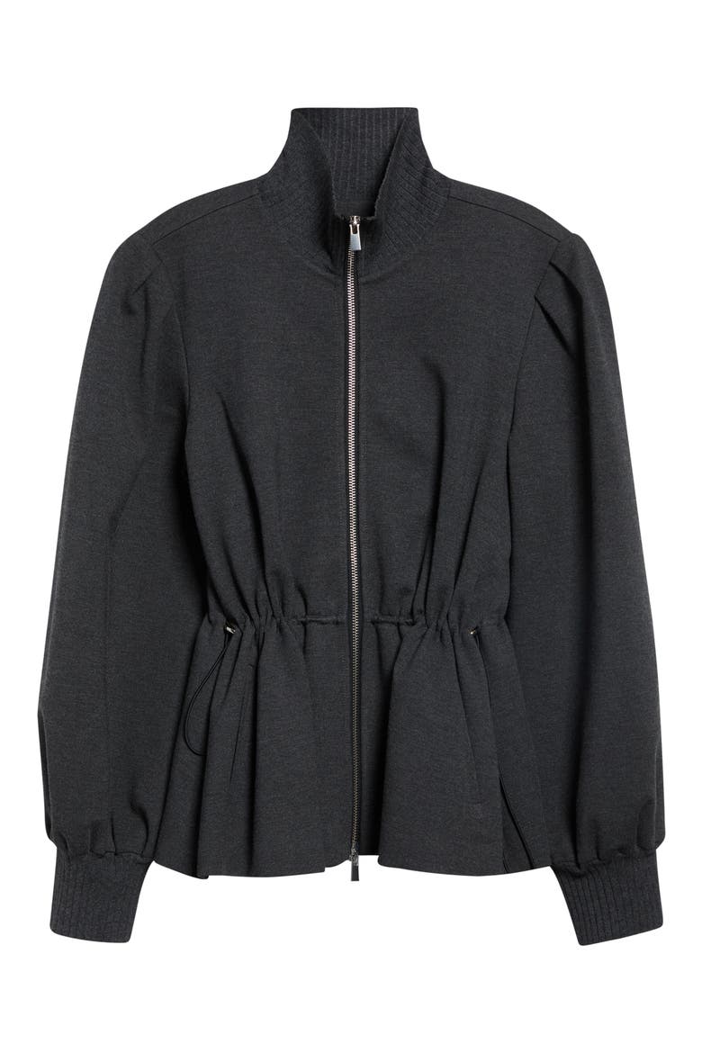Ida Drawstring Waist Zip Jacket, Alternate, color, SHADOW