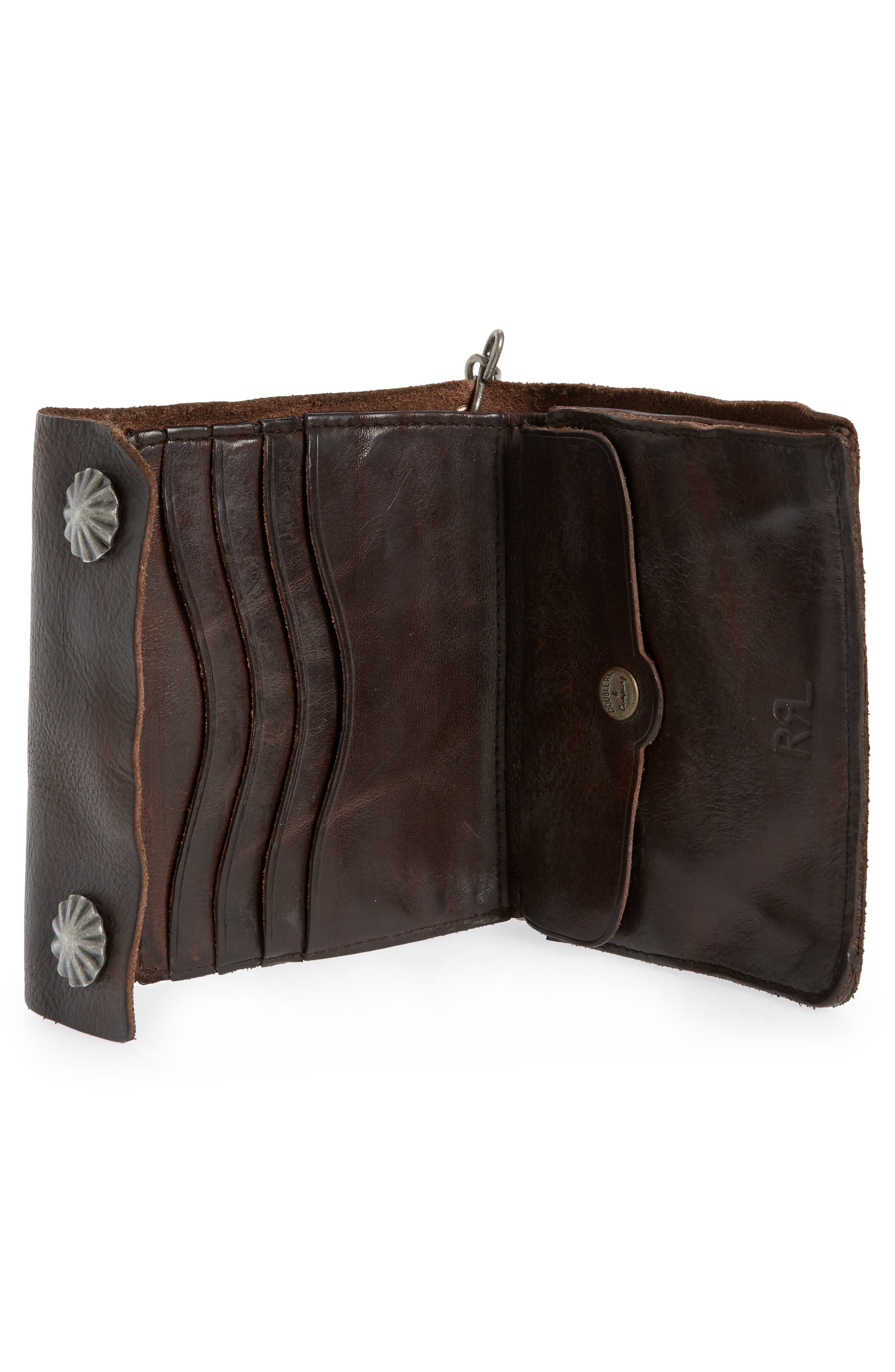 Double RL Concho Leather Chain Wallet (Men) | Nordstrom