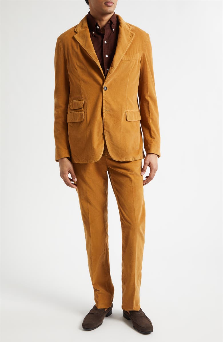 Massimo Alba Cotton Corduroy Suit, Main, color, Bronze