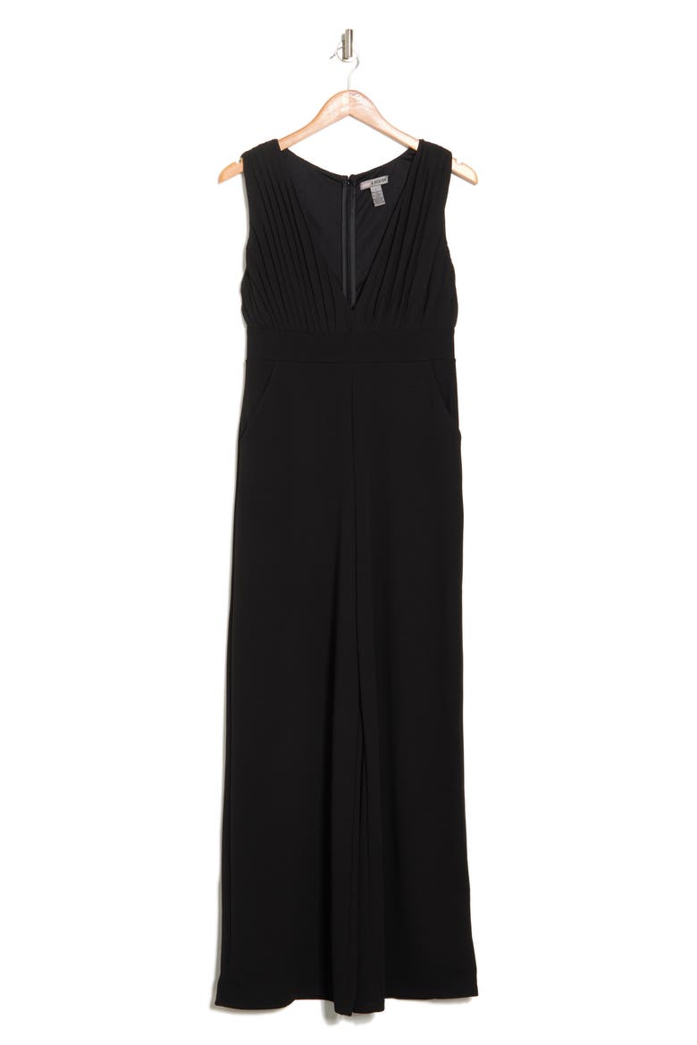 Aster Deep V-Neck Jumpsuit, Alternate, color, BLACK
