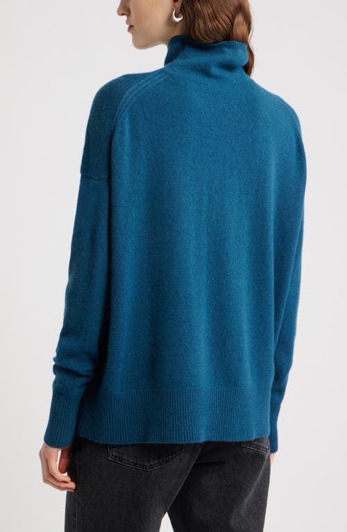 Nordstrom Oversize Cashmere Turtleneck Sweater In Blue