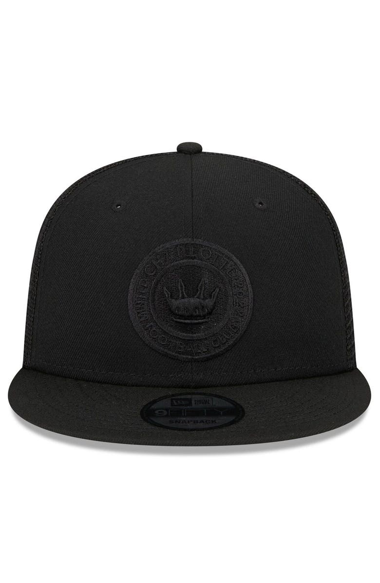 New Era Men's New Era Black Charlotte FC Logo Classic 9FIFTY Trucker Snapback Hat, Alternate, color, 