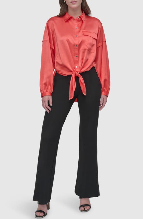 DKNY DKNY TIE FRONT SATIN SHIRT