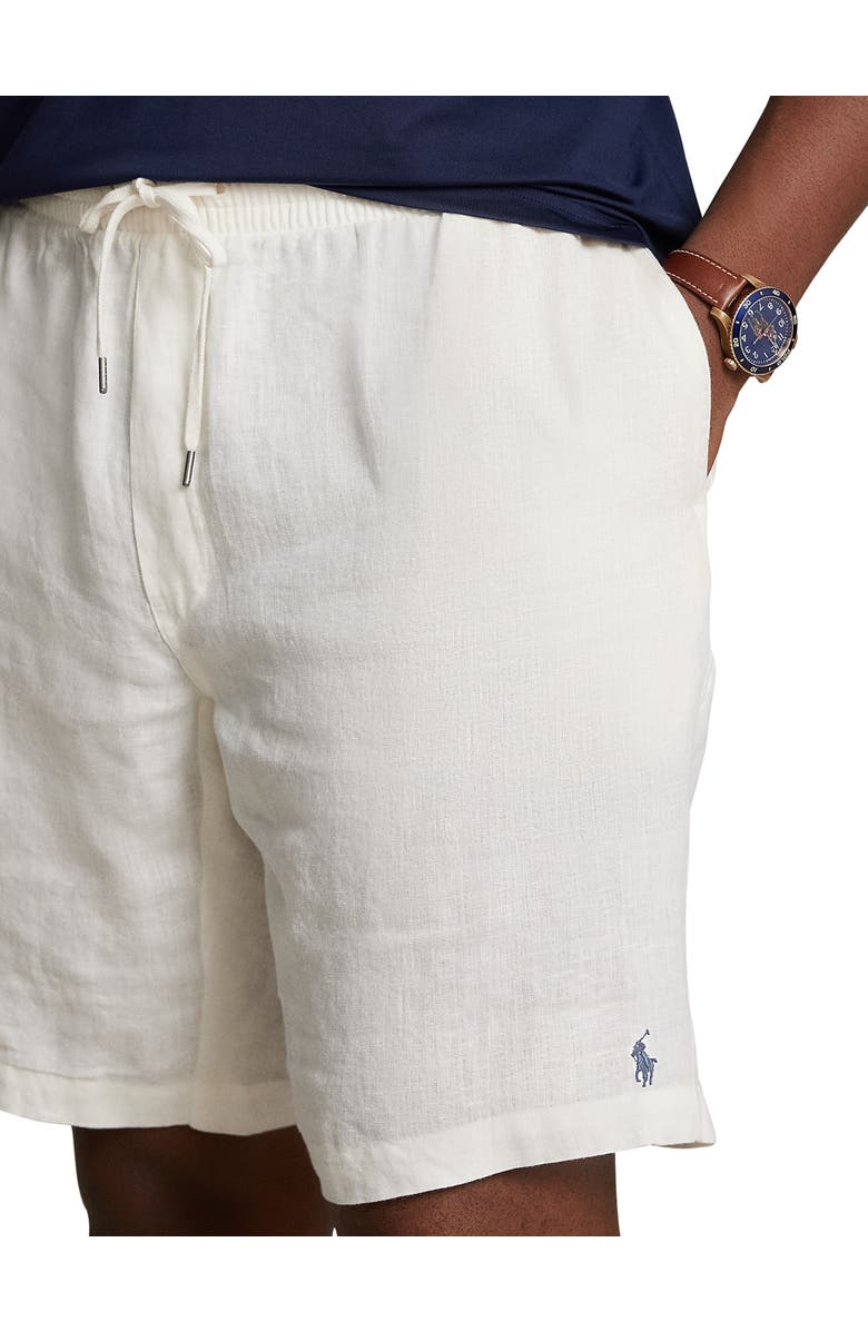 Polo Ralph Lauren Big & Tall Prepster Linen Shorts, Alternate, color, Deckwash White