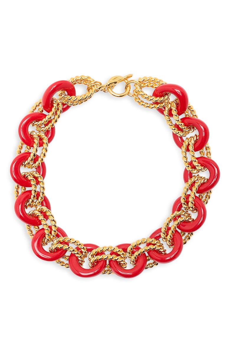 Kenneth Jay Lane Resin Link Toggle Necklace, Main, color, 