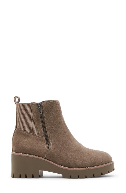 Blondo Damaris Waterproof Platform Bootie In Taupe Suede