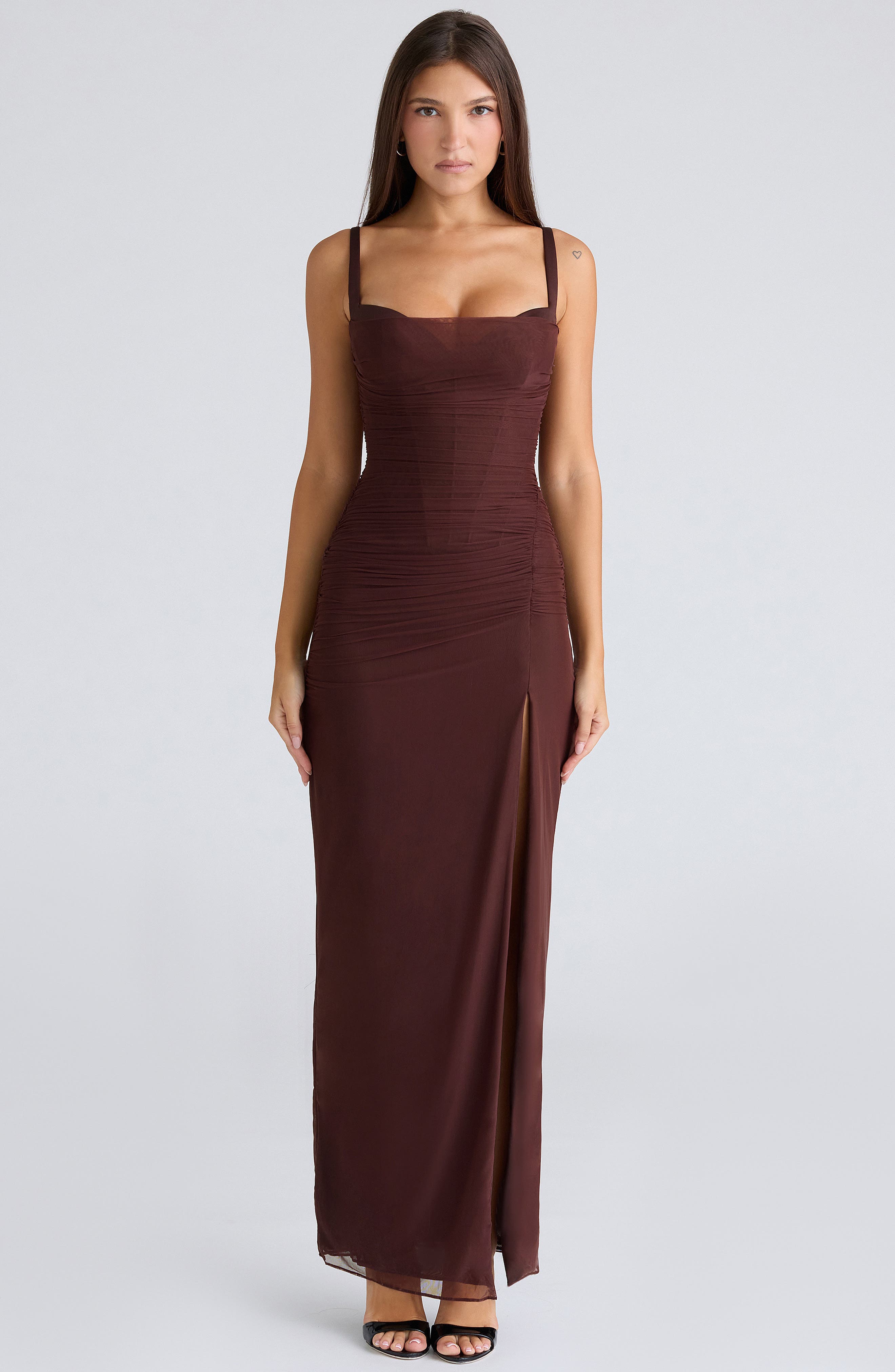 h&m a line maxi dress Ladies - Olive Green Textured-Knit Maxi Dress - Size: XS