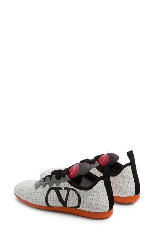 Shop Valentino Garavani Chromathon Perforated Sneaker In White Multi