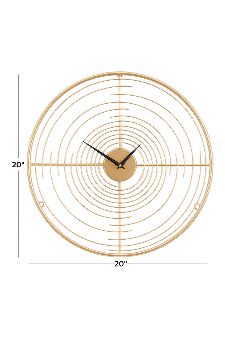 Goldtone Metal Open Frame Swirl Wall Clock, Alternate, color, GOLD