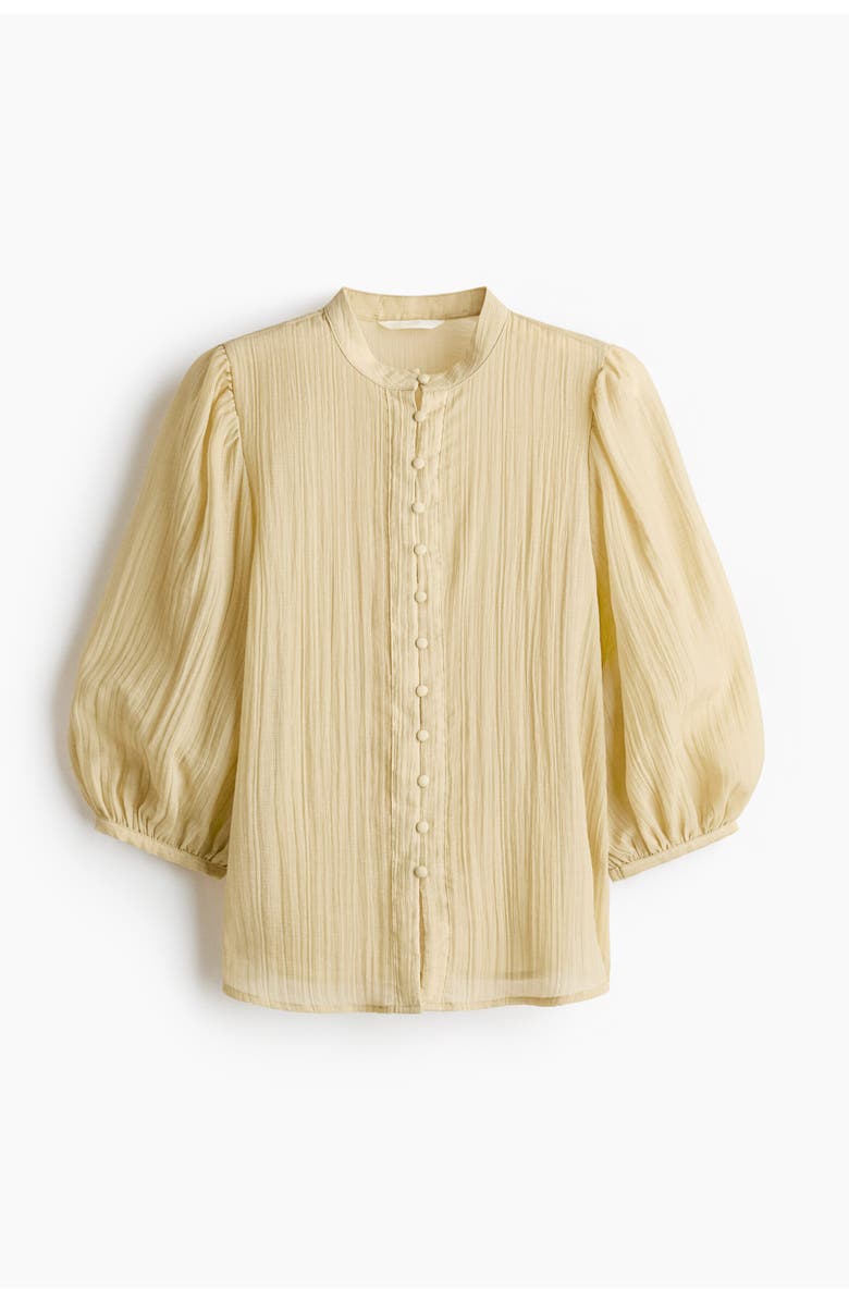 H&M Balloon-sleeved Blouse, Main, color, Light Yellow