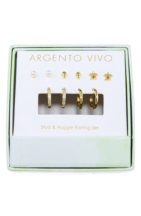 Beach Set of 5 Assorted Stud & Hoop Earrings
