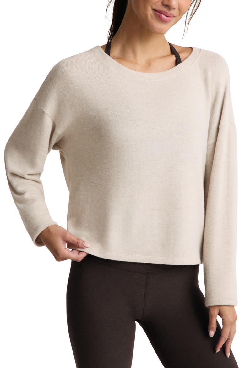 LuxeLayer Pullover Sweatshirt, Main, color, OATMEAL HEATHER