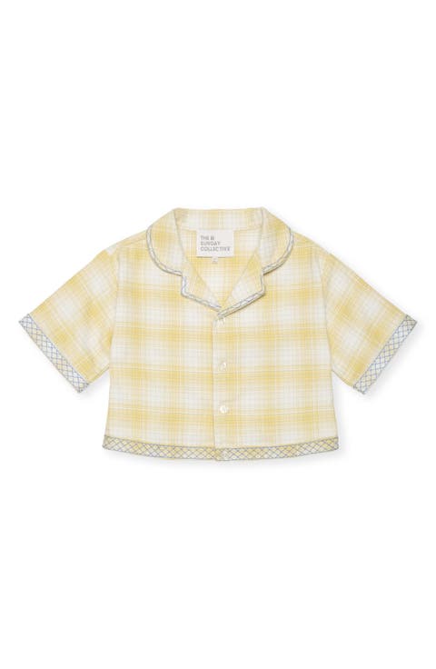 Kids' Embroidered Trim Plaid Cotton Shirt Jacket (Toddler, Little Kid & Big Kid)