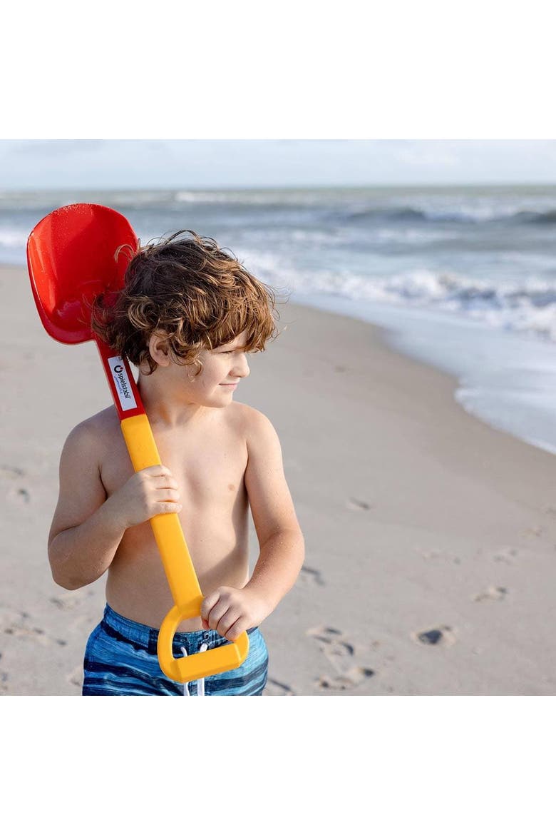 Children's Long Handled Heavy Duty Beach Shovel, Alternate, color, Red Multi