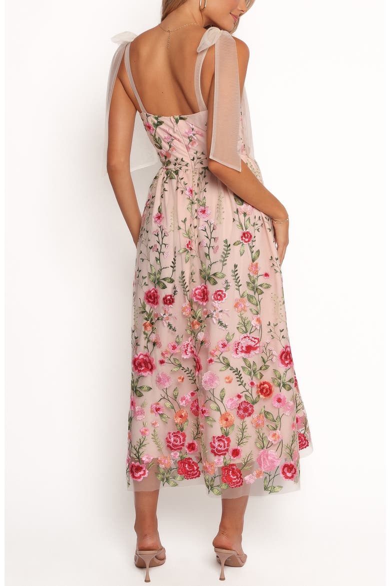 Mirabel Embroidered Tie Strap Maxi Dress, Alternate, color, MULTI FLORAL