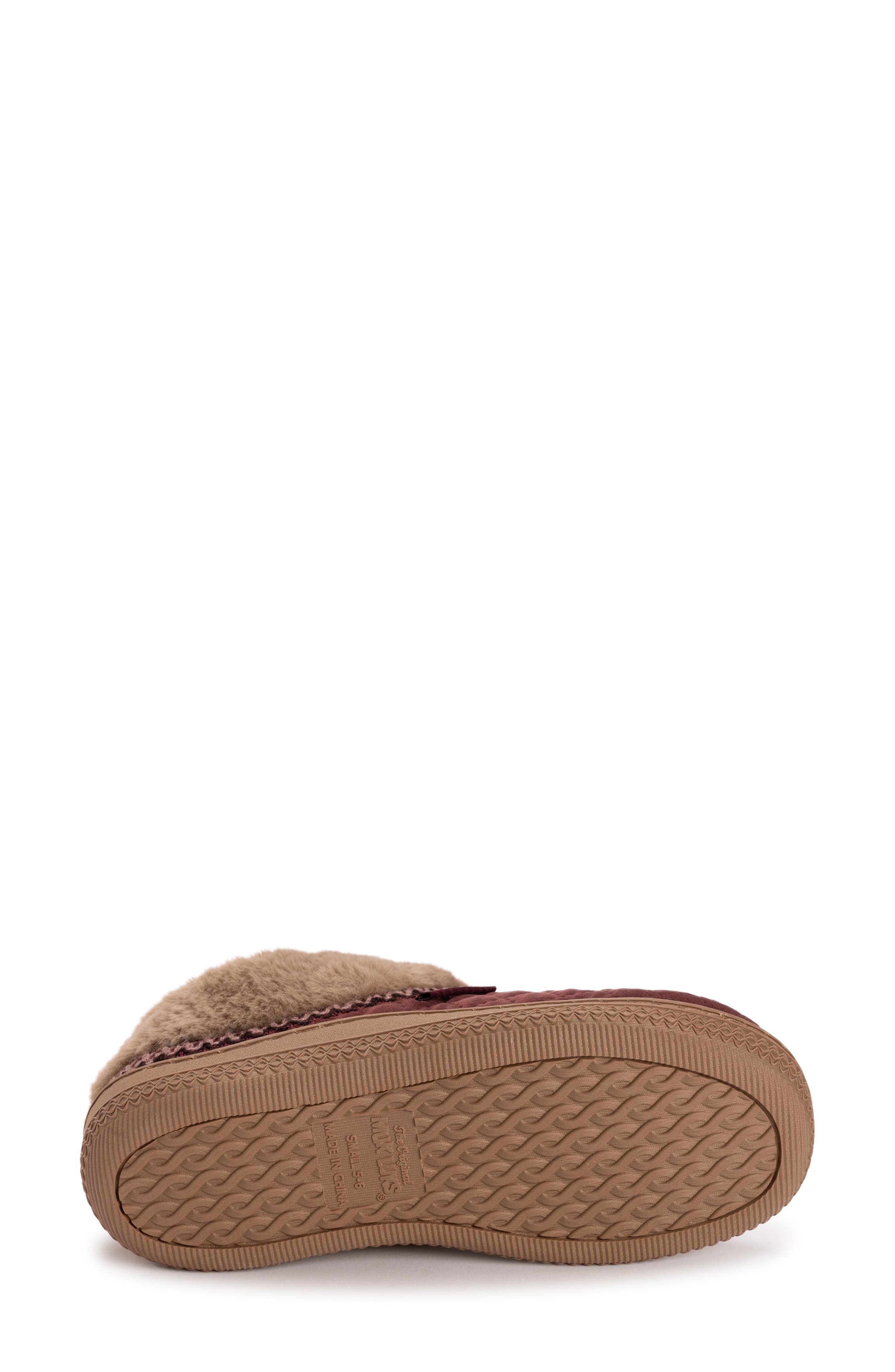 Charlee Faux Fur Clog Slipper, Alternate, color, MERLOT