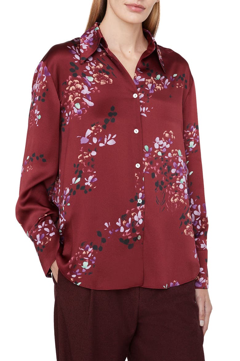 Forsythia Button-Up Shirt, Main, color, DARK CINNAMON